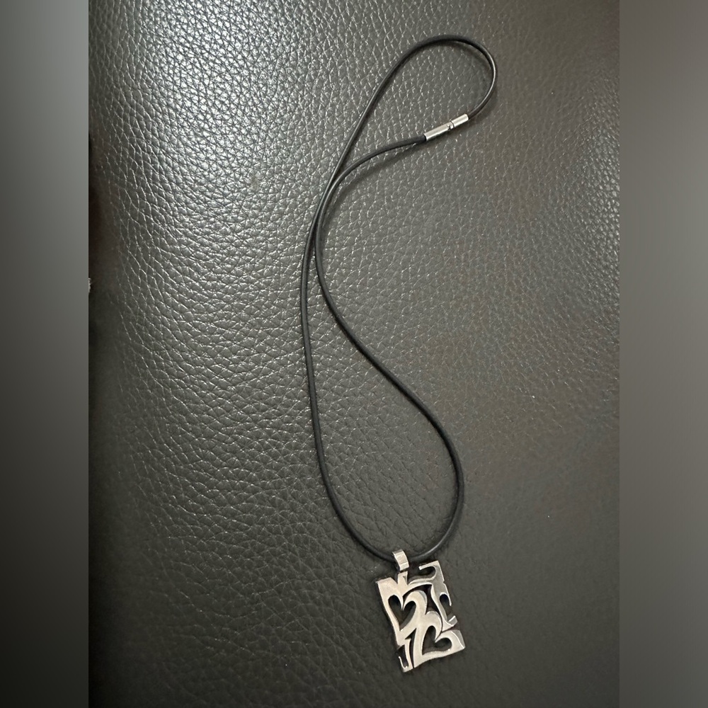 Vintage necklace on black chain 17” length